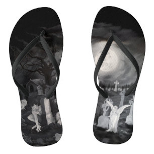 Chinelos À noite no cemitério - Anjo com o Diabo