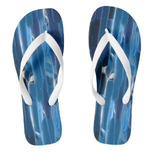Chinelos Abstrato azul e branco