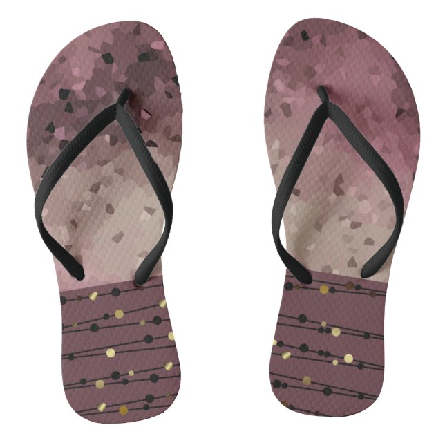 Chinelos Abstrato, castanho, rosa, castanho-rosa (Pé da cama)
