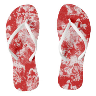 Chinelos abstrato de espiral vermelho Marble