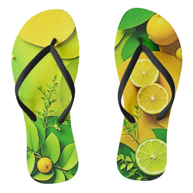 Chinelos Abstrato Lemon Limão Nature Art (Pé da cama)