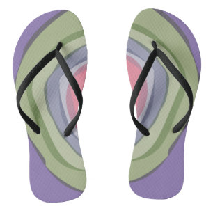 Chinelos Abstrato rosa roxo, branco