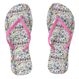 Chinelos Adoráveis Feliz Joy Doodles  