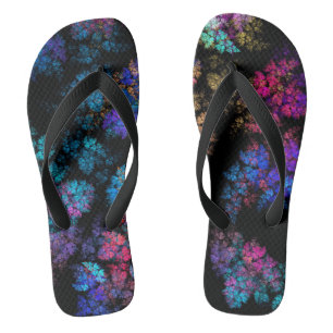 Chinelos Adornos delicados de folhas - fractal