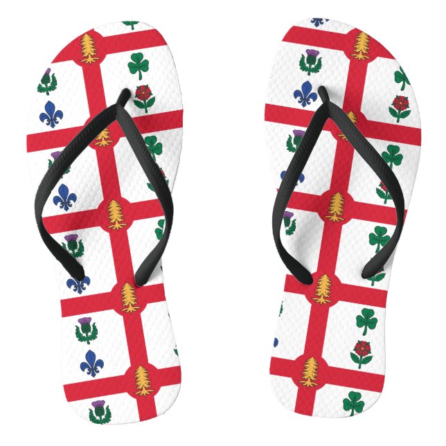Chinelos Adult Slim Straps with Flag of Montreal (Pé da cama)