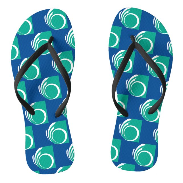 Chinelos Adult Slim Straps with Flag of Ottawa, Canada (Pé da cama)