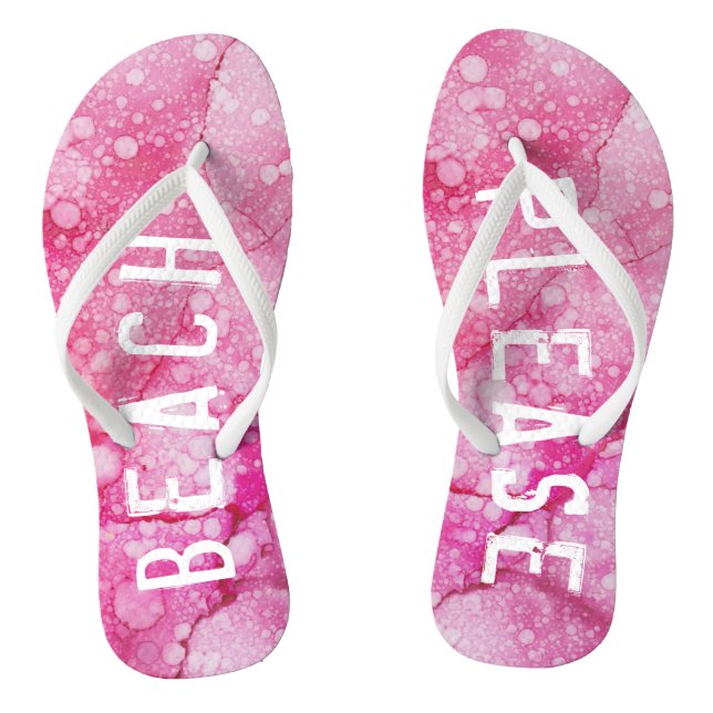 Chinelos Adulto Flip Flops "Pink/Beach Please" (Pé da cama)