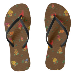 Chinelos Adulto Personalizado De Cogumelos, Slim Straps