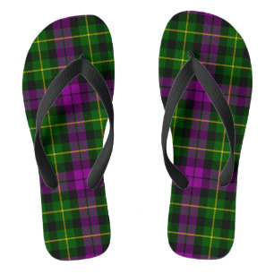 Chinelos Adultos Abercrombie Tartan Roxo e Verde