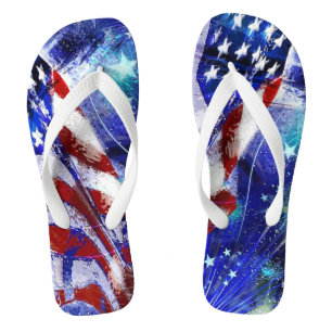 Chinelos Adultos de Tira Larga/Bandeira Americana