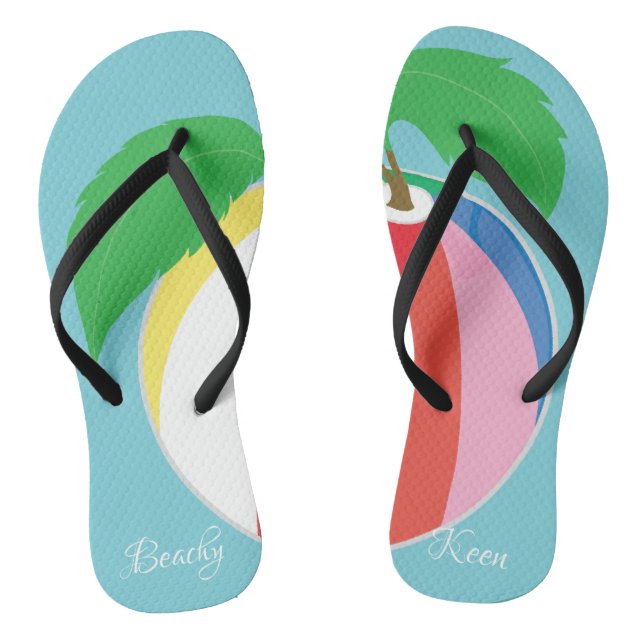 Chinelos Adultos Flip-Flops "Beachy Keen/Beachball" (Pé da cama)