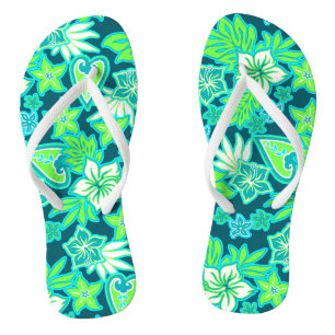 Chinelos Aloha Heart Hawaiian Hibiscus Tropical