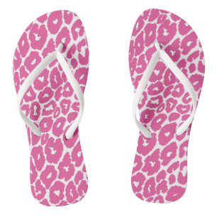 Chinelos Alterador de Manchas de Estampa de Leopardo Rosa