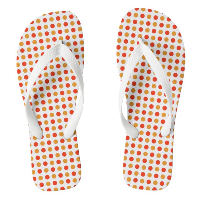 Chinelos Amarelo e Laranja Pontilhados (Pé da cama)