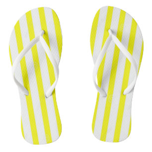 Chinelos Amarelo e Listra Branca