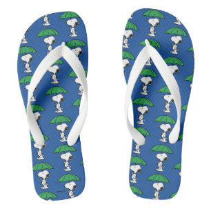 Chinelos Amendoins Snoopy Green Umbrella