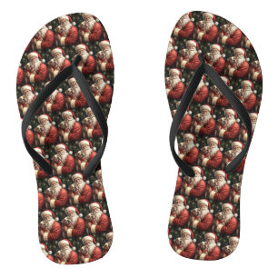 Chinelos American Staffordshire com Natal do Papai Noel
