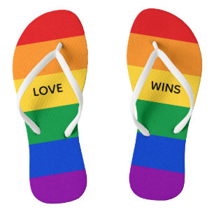 Chinelos Amor ganha o Rainbow LGBTQ Flag Cores Personalizad