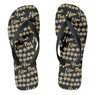 Chinelos Ano Novo Eu, Feliz ano novo 2023 Preto Festivo