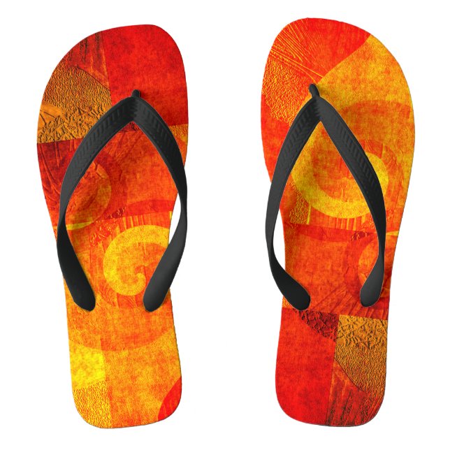 Chinelos Arrepios antigos - vermelhos laranja (Pé da cama)
