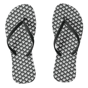 Chinelos Art Deco Wave Standard, Preto e Branco
