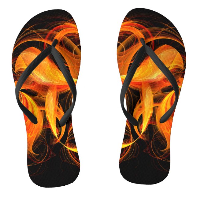 Chinelos Arte abstrata Fireball (Pé da cama)