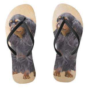 Chinelos Arte Animal Original Pintura Inglesa Toy Spaniel