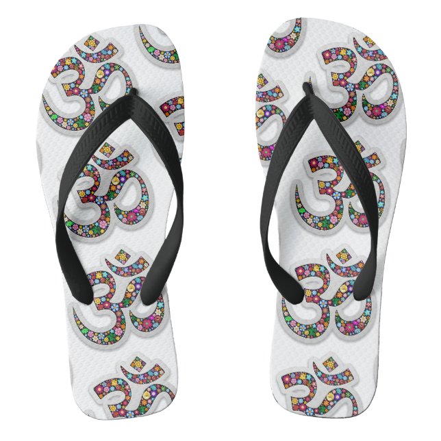 Chinelos Arte do Símbolo Floral Namaste (Pé da cama)