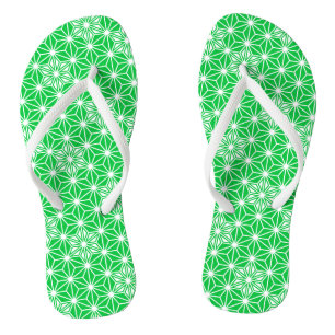 Chinelos Asanoha Japonês ou Padrão Estrela, verde-jade