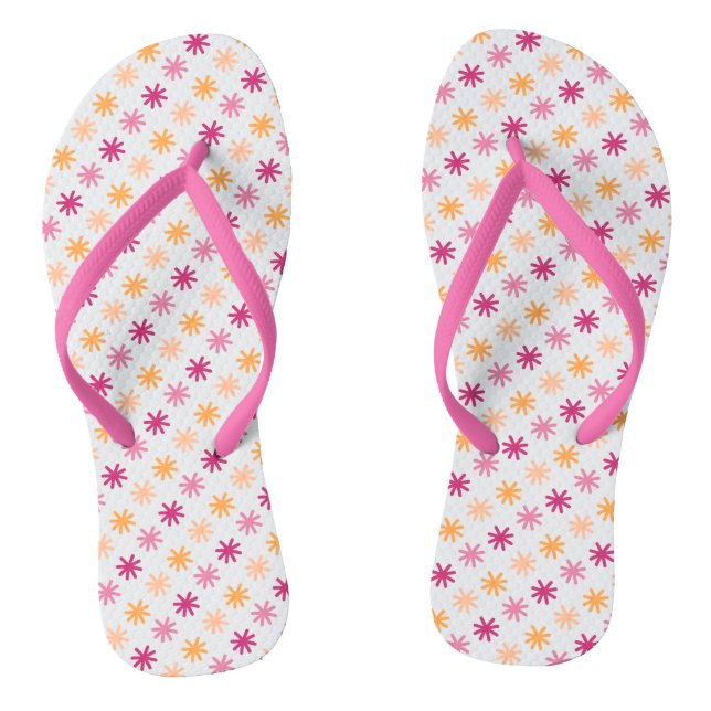 Chinelos Asterisco bonito - Pinks e Laranjas (Pé da cama)