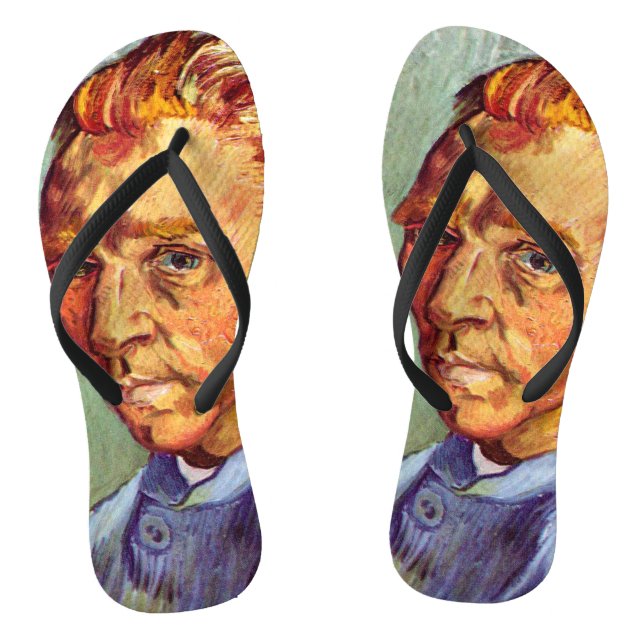 Chinelos Autorretrato de Vincent Van Gogh sem Barba Arte (Pé da cama)