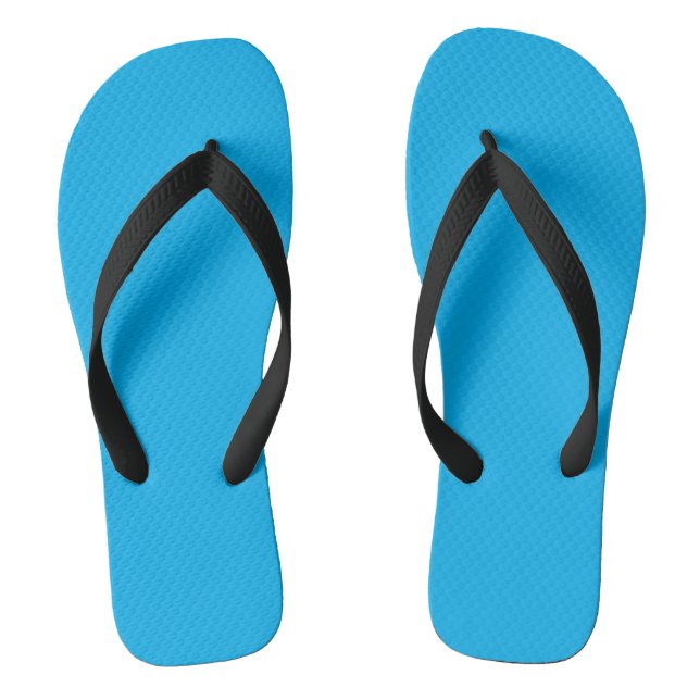 chinelos azul brilhante com tiras pretas (Pé da cama)
