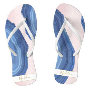 Chinelos Azul-rosa, Joia Elegante Moderna Elegante