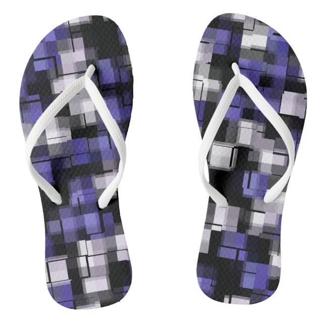 Chinelos Azul Roxo Preto Branco Moderno (Pé da cama)
