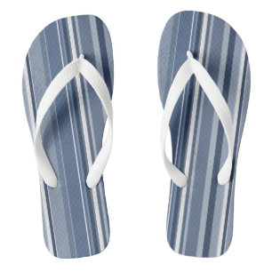 Chinelos Bandas azuis e brancas