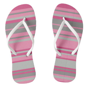 Chinelos Bandas de Cinza rosa