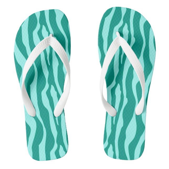Chinelos Bandas-zebra - Turquesa e Aqua (Pé da cama)