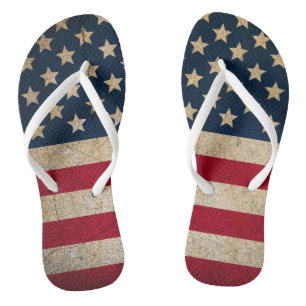 Chinelos Bandeira Americana Grunge 4 de julho