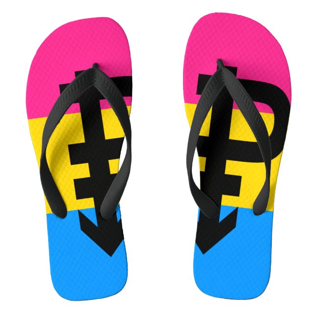 Chinelos Bandeira do Orgulho Pansexual (Pé da cama)