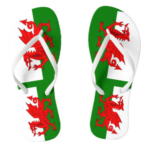 Chinelos Bandeira galesa Dragão vermelho galês