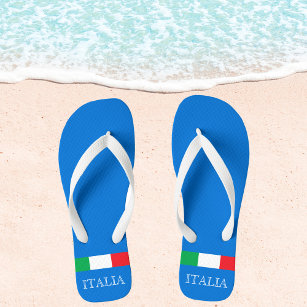 Chinelos Bandeira Itália azure azul Itália