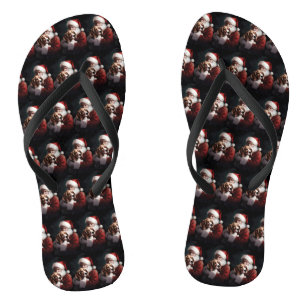 Chinelos Beagle Com Papai Noel Natal Festivo