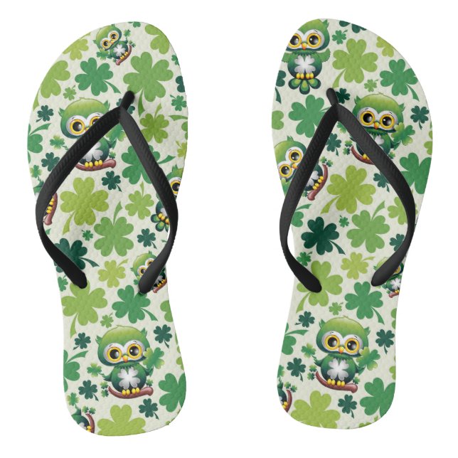 Chinelos Bebê Coruja Fofo St Patrick Cartoon (Pé da cama)