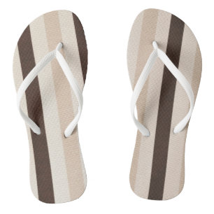 Chinelos Beige Brown White Stripe