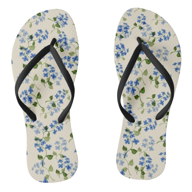 Chinelos Belo padrão floral sem descontinuidades esqueça-me (Pé da cama)