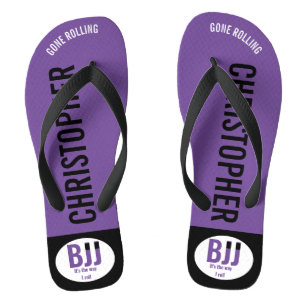 Chinelos BJJ Roxo Belt Rolling Adicione Seu Nome Jiu Jitsu