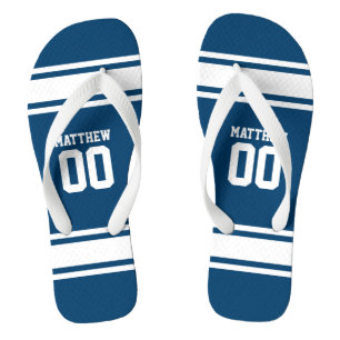 Chinelos Blue/White Personalizado de Futebol Jersey
