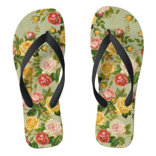 Chinelos Bonito Vintage Floral Rosa Pattern Girly
