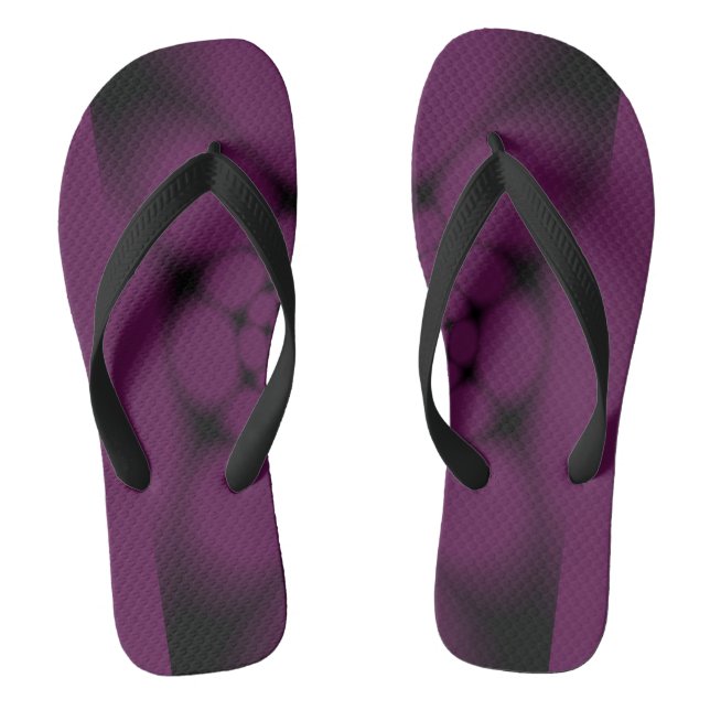 Chinelos Borboleta Pétala Preto Roxo (Pé da cama)