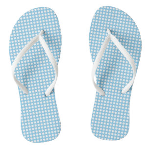 Chinelos Branco sobre Bolinhas Horizontais Pequenas Azul Be